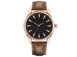 Reloj De Pulsera Para Hombre De Cuero Pu Dial Redondo Analógico De Cuarzo Moda