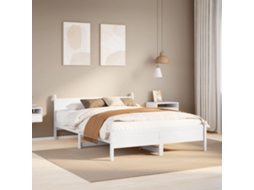 Vidaxl Cama Sem Colchão 120x200 Cm Madeira De Pinho Maciça Branco