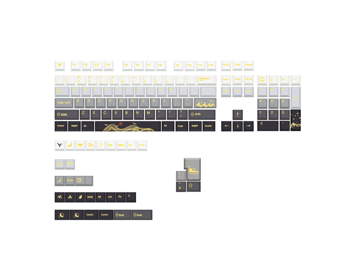 Lurelia Keycaps Conjunto Sublimação Tinta Cereja Polar Day Para Teclado Mecânico