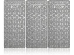 Conjunto De Afiadores Diamante Profissionais 3 Peças Aquaforge (400, 600, 1000)
