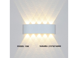 Luminária De Parede Led À Prova D'água Ip65 (luz Natural 10w Branca), Luminária De Jardim Em Alumínio.