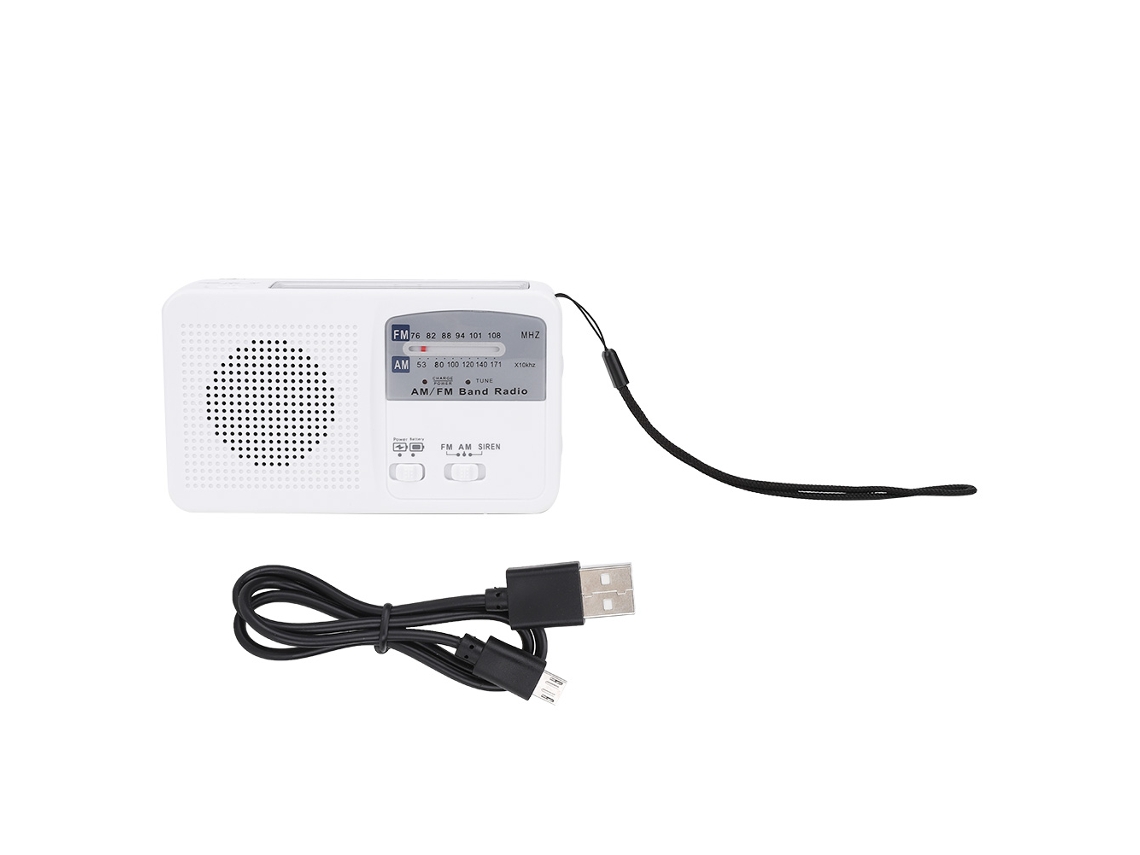 Rádio com Células Solares, Lanterna e Bateria Externa de 2000mah AQUAFORGE