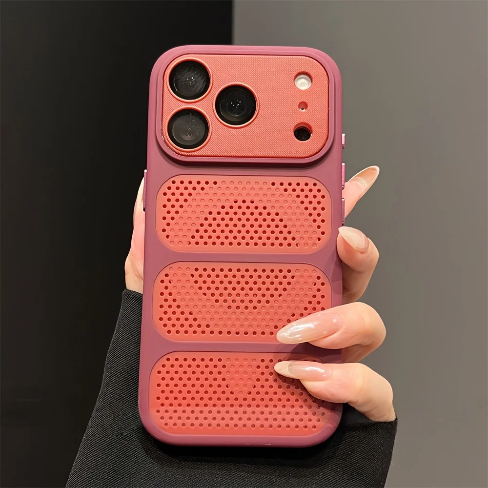 Capa Magnética De Malha Para Iphone 14 Plus (vermelha), Resistente A Impactos E Com Dissipação De Calor.