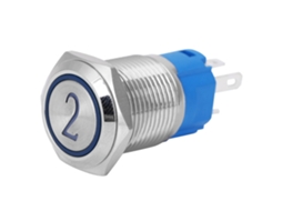 Interruptor Auto resetável Metal 5 Pinos Led 2