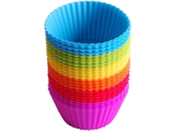 Molde de Silicona Reutilizável para Cupcakes : Cozimento Certificado Pela Fda (24 Unidades)