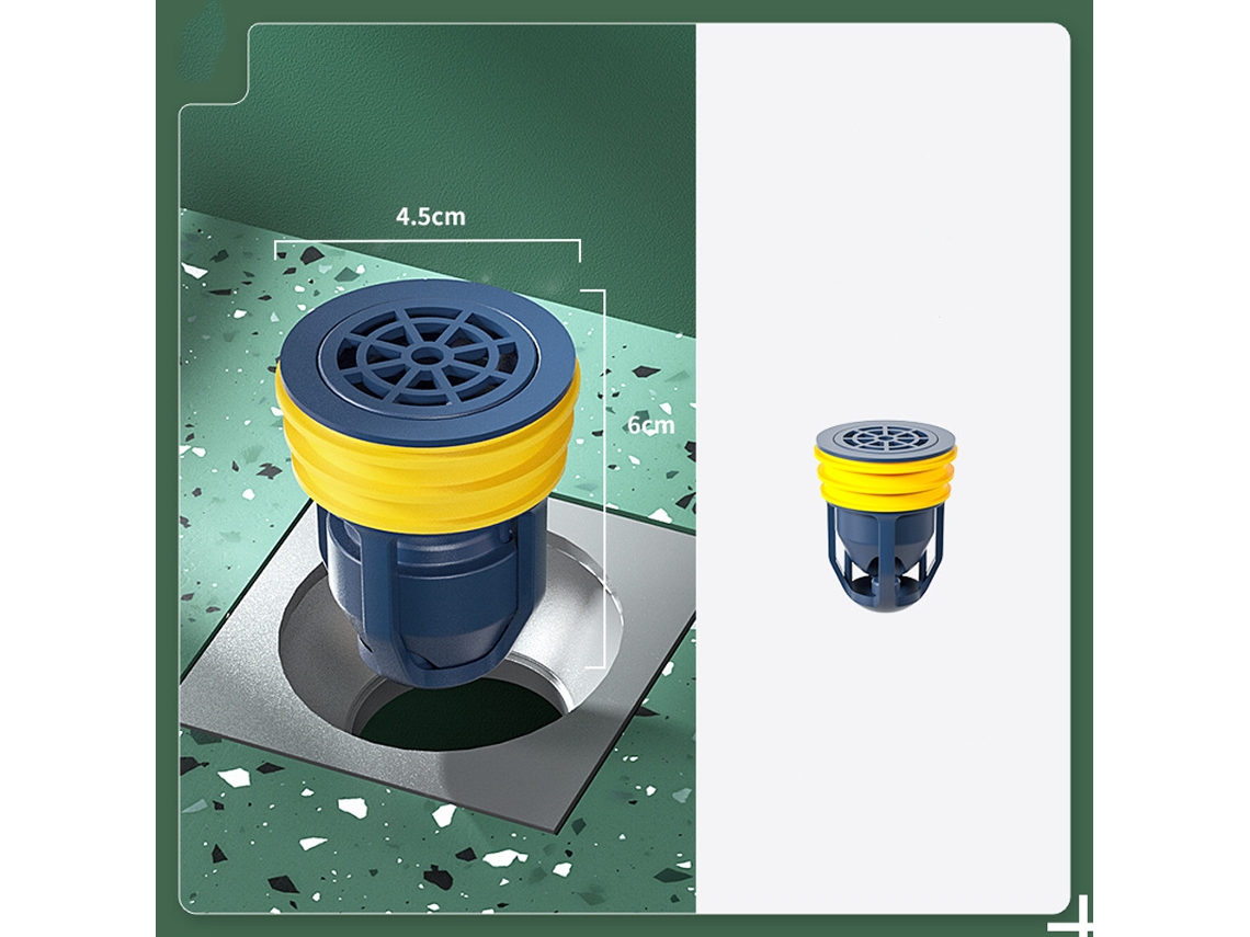 2 Unidades Desodorizante para Ralo de Chão com Filtro de Cabelo, Zqkla AQUAFORGE (azul Escuro + Amarelo)