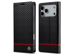 Capa Carteira Em Fibra De Carbono Skalo Lc.imeeke Para Iphone 17 Pro - Preta
