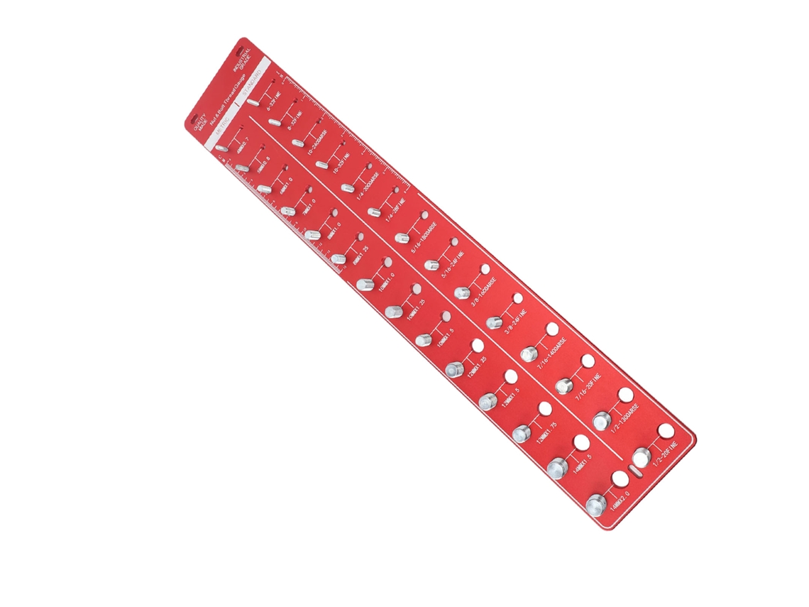Medidor De Rosca 14 Métrico 14 Polegadas Preciso Multifuncional Para Porcas E Parafusos Vermelho