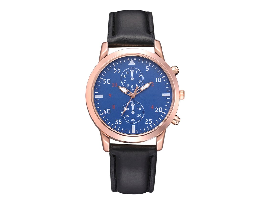 Reloj De Pulsera Analógico De Cuarzo Con Correa De Pu, Dial Redondo, Mujer, Negro