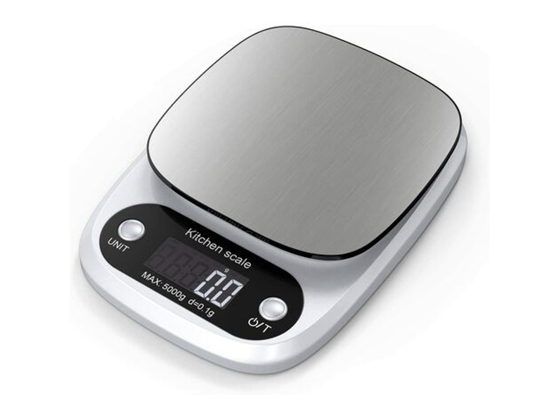 Balança De Cozinha Digital Profissional Com Visor Lcd E Função Tara Prata Brilvibera