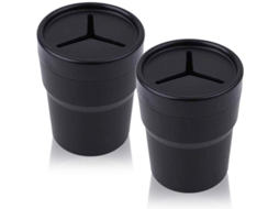 Lixeira para Carro com Tampa, Mini Lixeira Veicular À Prova de Vazamentos Ajusta se Ao Porta copos no Console Ou Porta