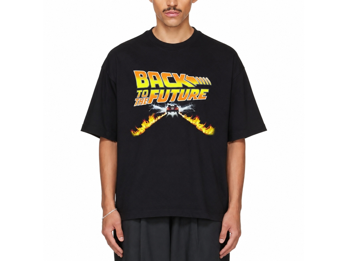Rockinstone Back To The Future Movie Btf Car Black Adult T-shirt Size:xl