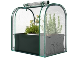 Mini Estufa Verde Com Bolsa De Plantação Pequena Portátil Para Interior E Exterior 68x50x70 Cm