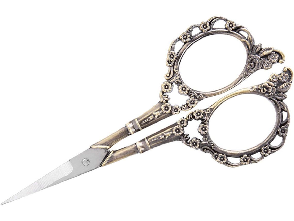 Tesoura De Bordado Floral Vintage Gowenic, Aço Inoxidável, Para