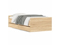 Bed Frame, Bed Frames Vidaxl Marrom Madeira Processada (100 X 200 Cm)