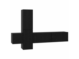 Conjunto Móvel TV MAISON EXCLUSIVE 5 Peças Carvalho Preto Madeira Processada