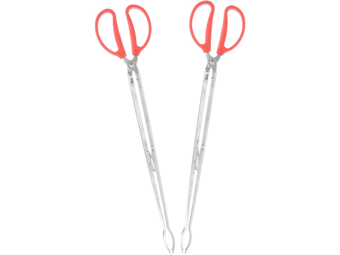 Conjunto De 2 Pinças Aço Inoxidável Pretyzoom Com Cabos Longos Para Churrasco E Lareira, Pinças Multifuncionais Para