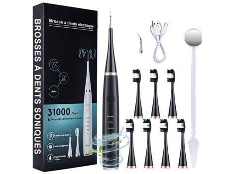 Escova De Dente Elétrica Sônica Adultos Crianças 5 Modos De Escovação Com 7 Cabeças, Escova De Dente De Viagem Recarregável Por Usb Welan