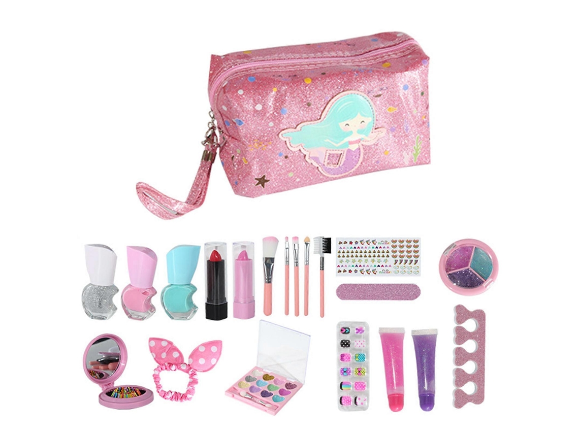 Promoção Conjunto De Maquiagem Para Meninas, Kit De Cosméticos Laváveis ​​de Verdade, Presente De Natal Para Crianças Olysi Shop