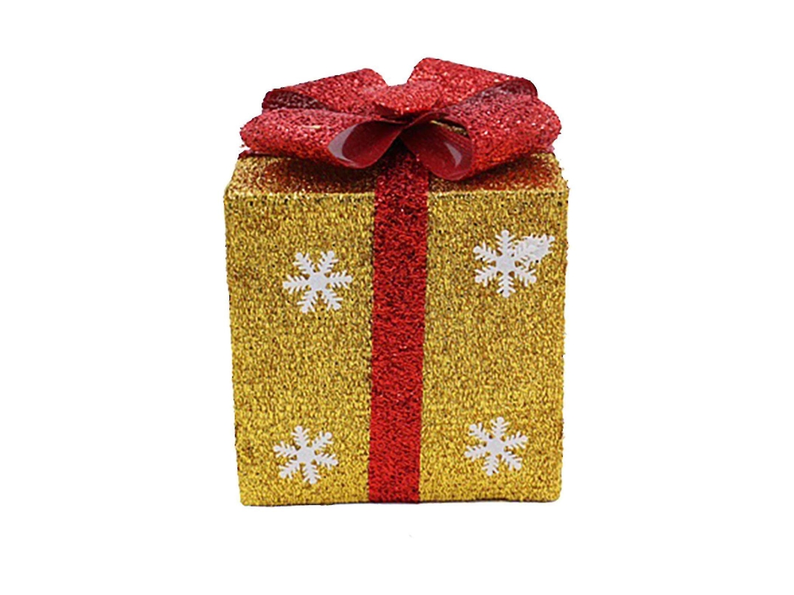Caixa De Presente Com Enfeites De Natal E Vista De Janela, Decoração Com Floco De Neve Olysi Shop