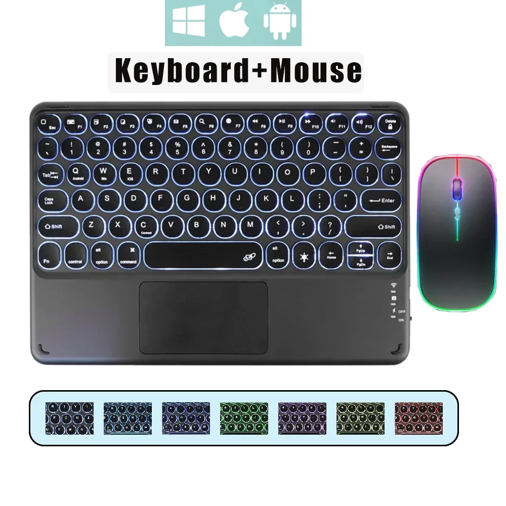Teclado Bluetooth Preto com Touchpad para Ios, Android e Windows MDUG (hebraico e Inglês)
