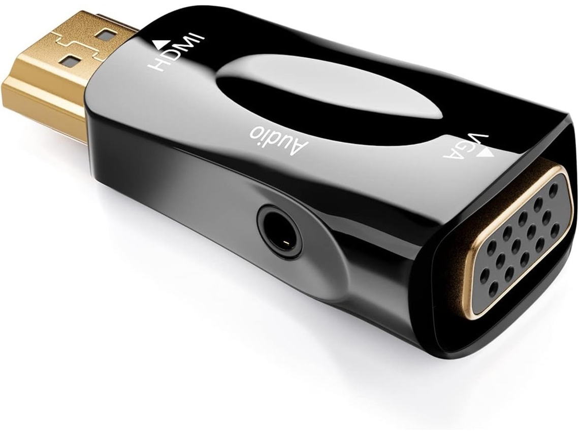 Adaptador HDMI Lurelia Cabo para VGA, com áudio, preto