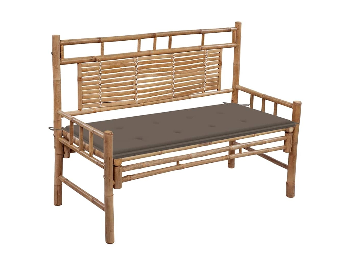 Banco De Jardim Com Almofadã£o 120 Cm Bambu Dkd Home Decor
