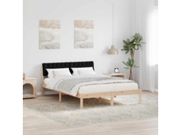 Vidaxl Estrutura da Cama com Cabeceira Castanho e Preto 140 X 190 Cm