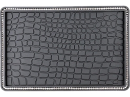 Tapete Antiderrapante Para Celular Em Pvc Preto Com Strass, Durável E Resistente.