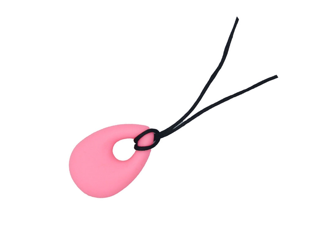 Primerox colar Mastigável de Silicone Macio Pingente Lágrima para Bebê Dentição Rosa