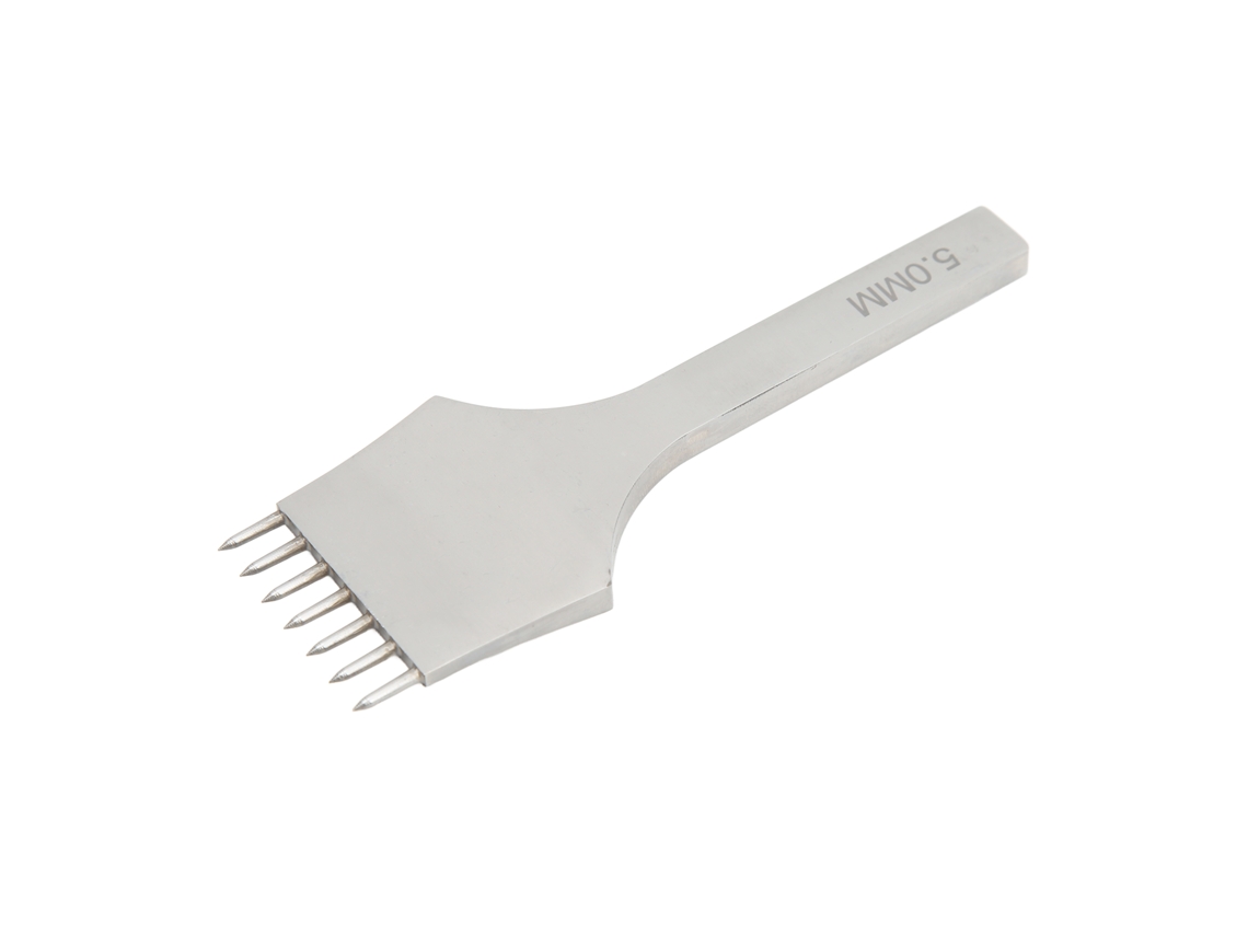 Furador De Couro De 5 Mm Com 7 Pontas, Em Aço Rápido, Ferramenta Redonda Para Corte E Perfuração De Couro, Ideal Para Costura, Gravação E Estampagem.
