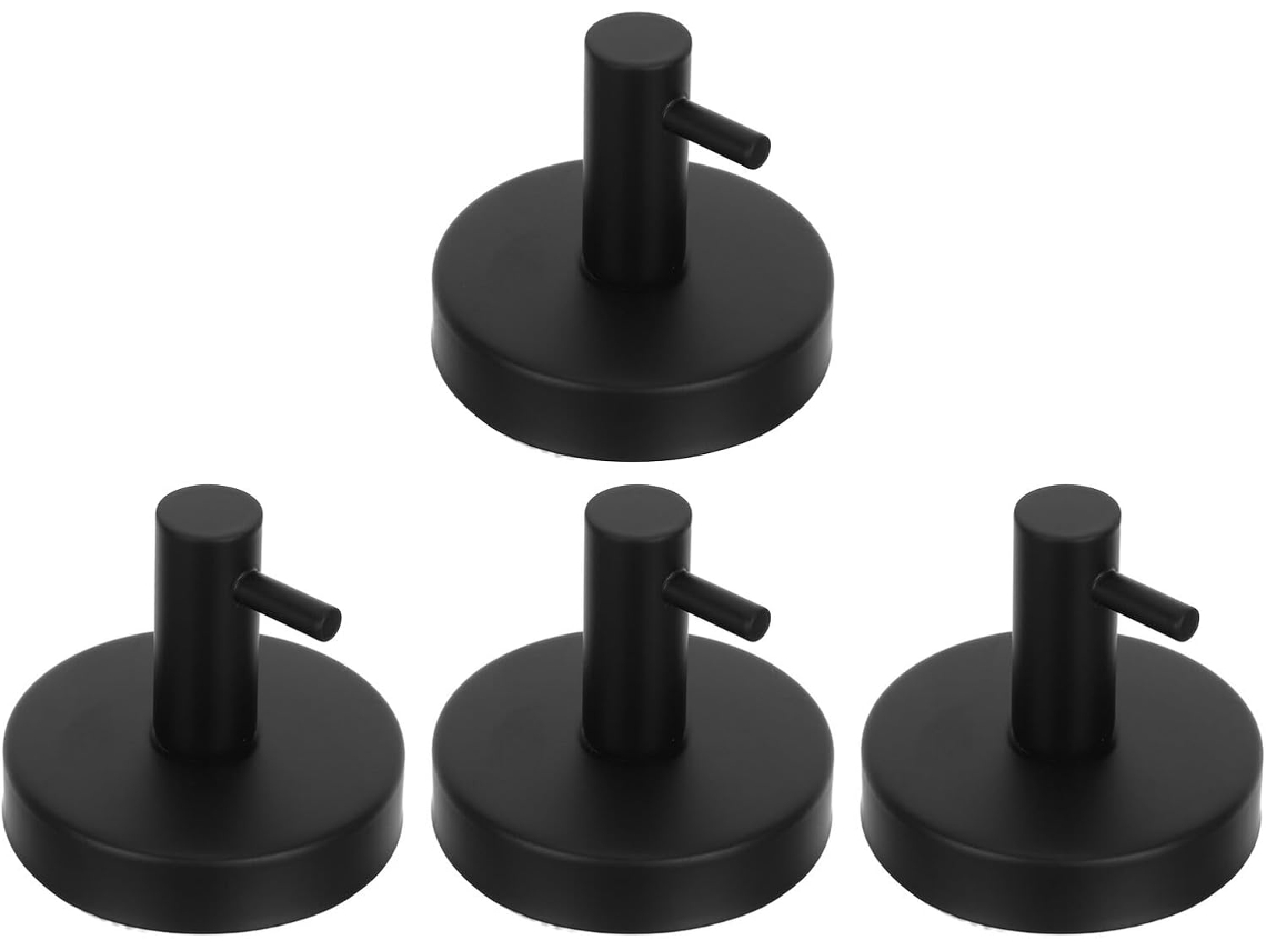 Conjunto De 4 Ganchos Aço Inoxidável Com Ventosa, Sem Necessidade De Furar, Para Pendurar Toalhas No Banheiro Ou Na