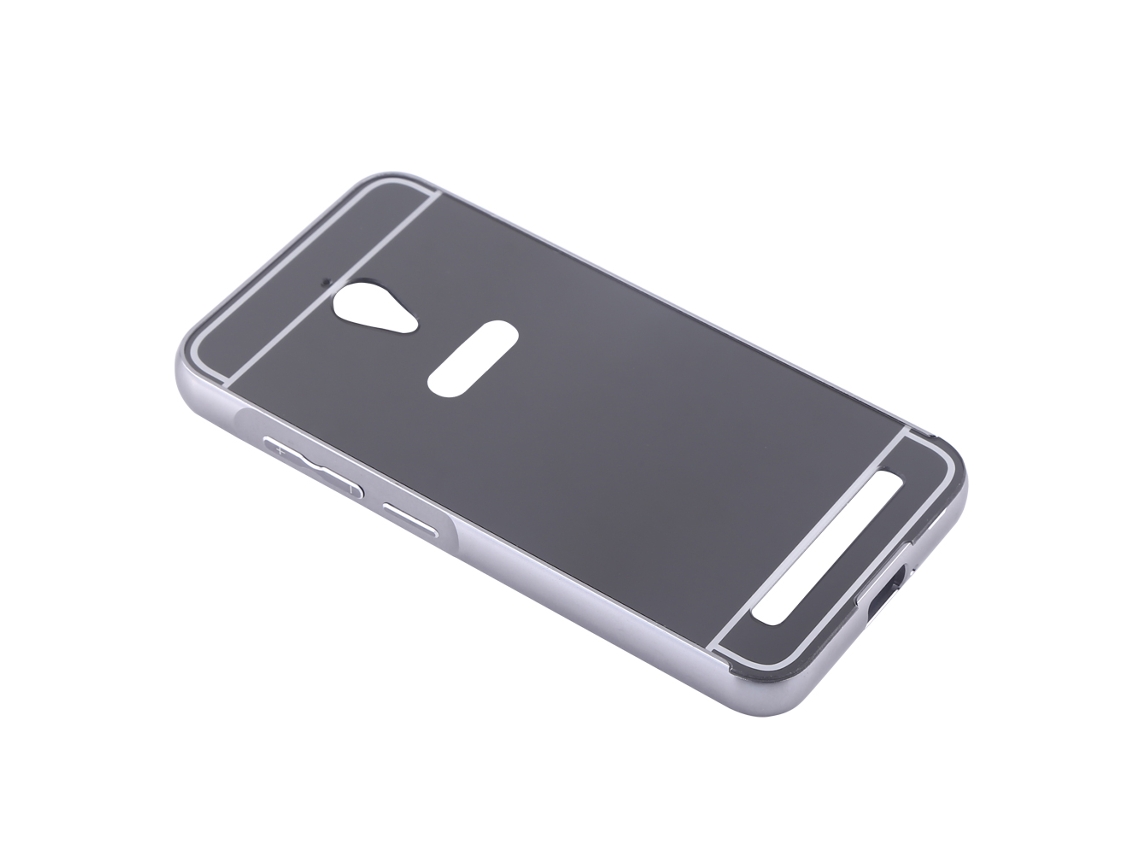 Capa de Telefone Asus Go 5.0 Capa de Telefone com Espelho Eletroplatado (preto) EOOCOO (espelho Eletroplatado, Moldura de Metal)