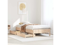 Vidaxl Cama Sem Colchão 75x190 Cm Madeira De Pinho Maciça