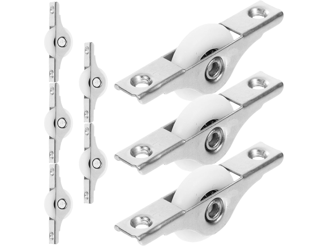 Conjunto De 8 Roletes Com Rolamentos De Esferas Metálicas Para Portas Francesas De 25 Mm.