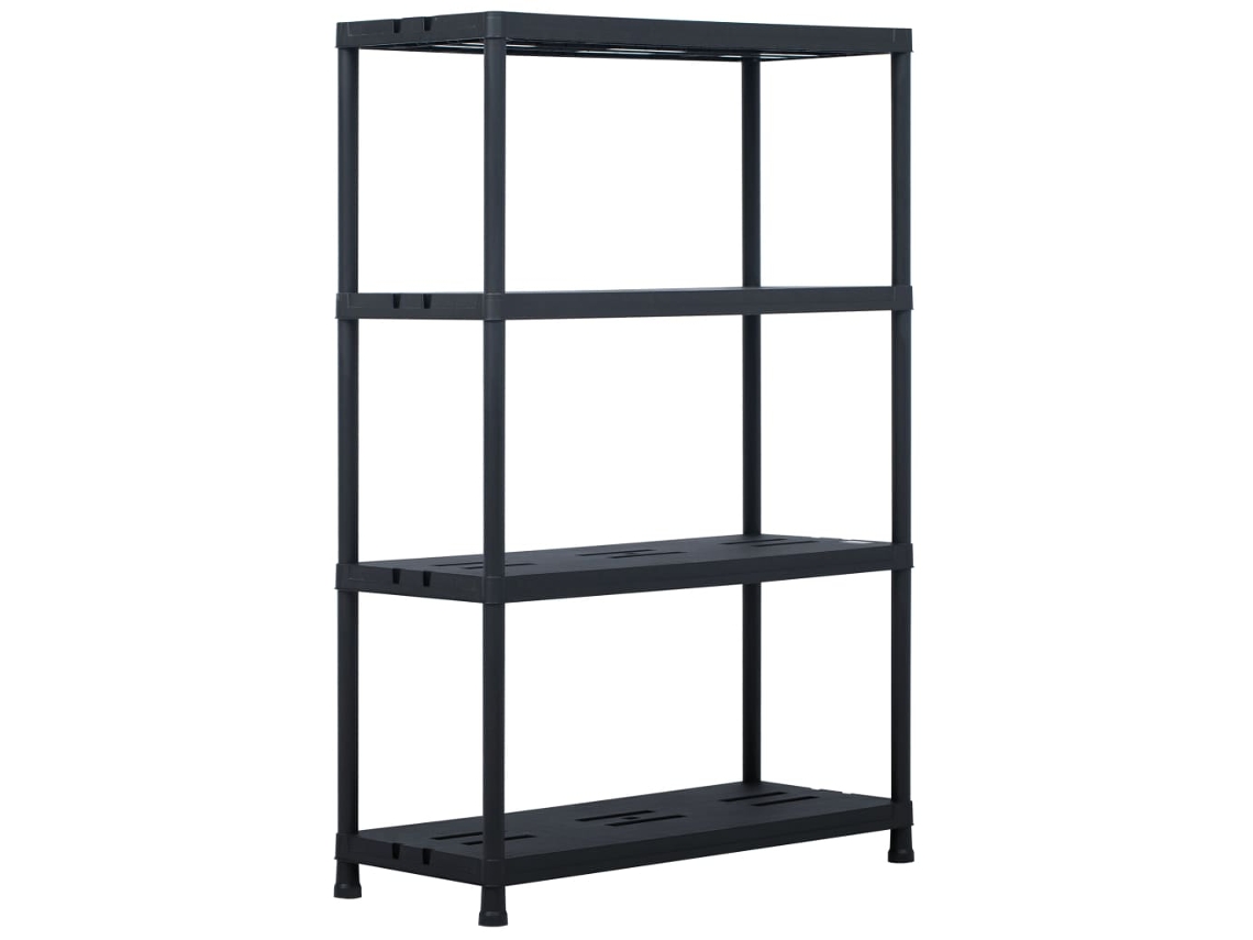 Vidaxl Estante De Arrumação 220 Kg 90x40x138 Cm Plástico Preto