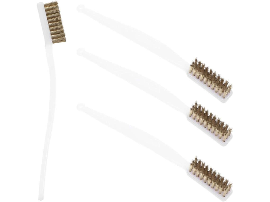 Conjunto De 4 Escovas Aço Para Limpeza E Manutenção Eletrodomésticos, Design Portátil, Cor Branca