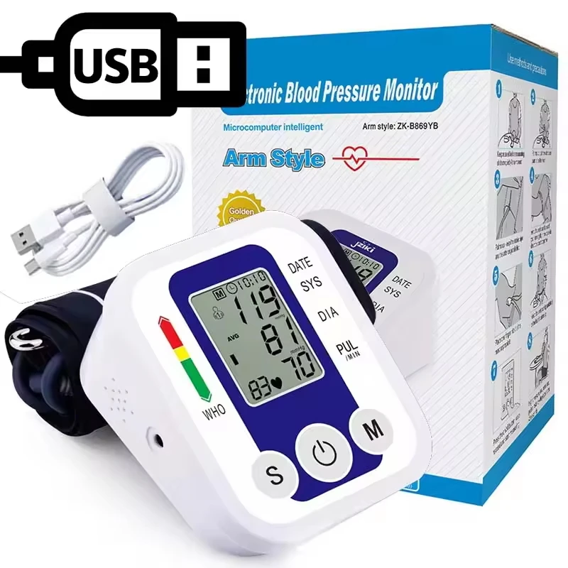 (branco) Monitor De Pressão Arterial De Braço, Medidor De Pressão/tensão/pressão Arterial Automático Para Uso Médico