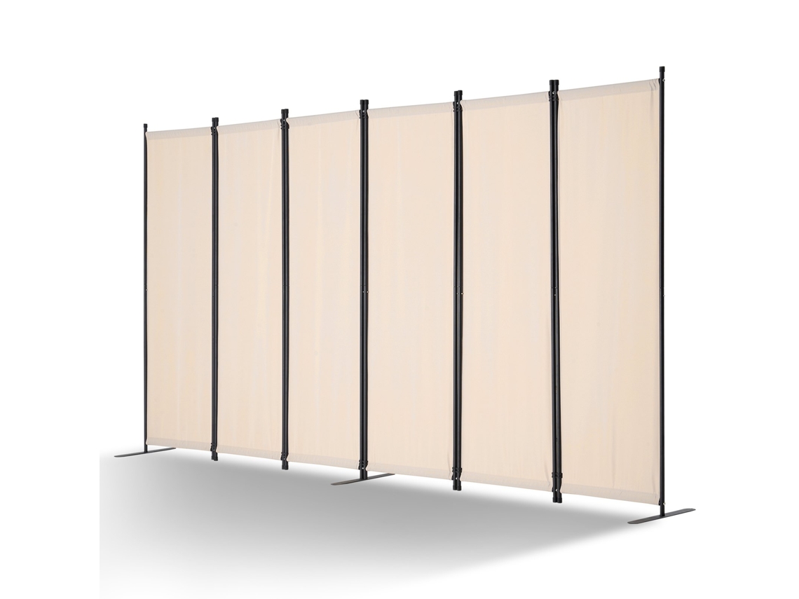 Biombo Separador Plegable De Ambientes 6 Paneles 3110 X 1805 X 450mm Bege Vevor