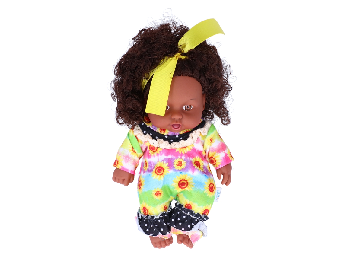 Ats boneca Menina Africana Simulada Bebê Brinquedo para Crianças Bebês Presente Aniversário 25cm Q8 053c