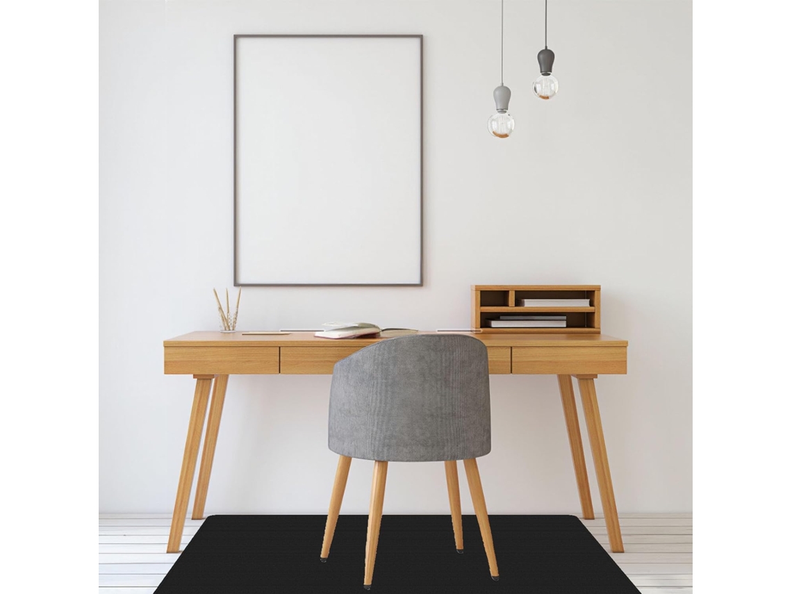 Tapete Protetor Piso 75 X 110 Cm Piso Parquet Laminado Preto Cm,