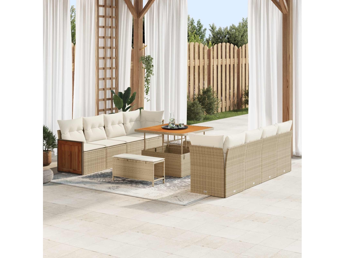 Vidaxl Conjunto De Sofá De Jardim 11 Unid. 11-número De Lugares