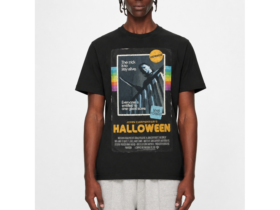 Rockinstone Halloween Vhs Tape Black Adult T-shirt Size:xxl