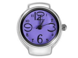 Relógio de pulso redondo roxo moderno com relógio de quartzo para homens e mulheres.