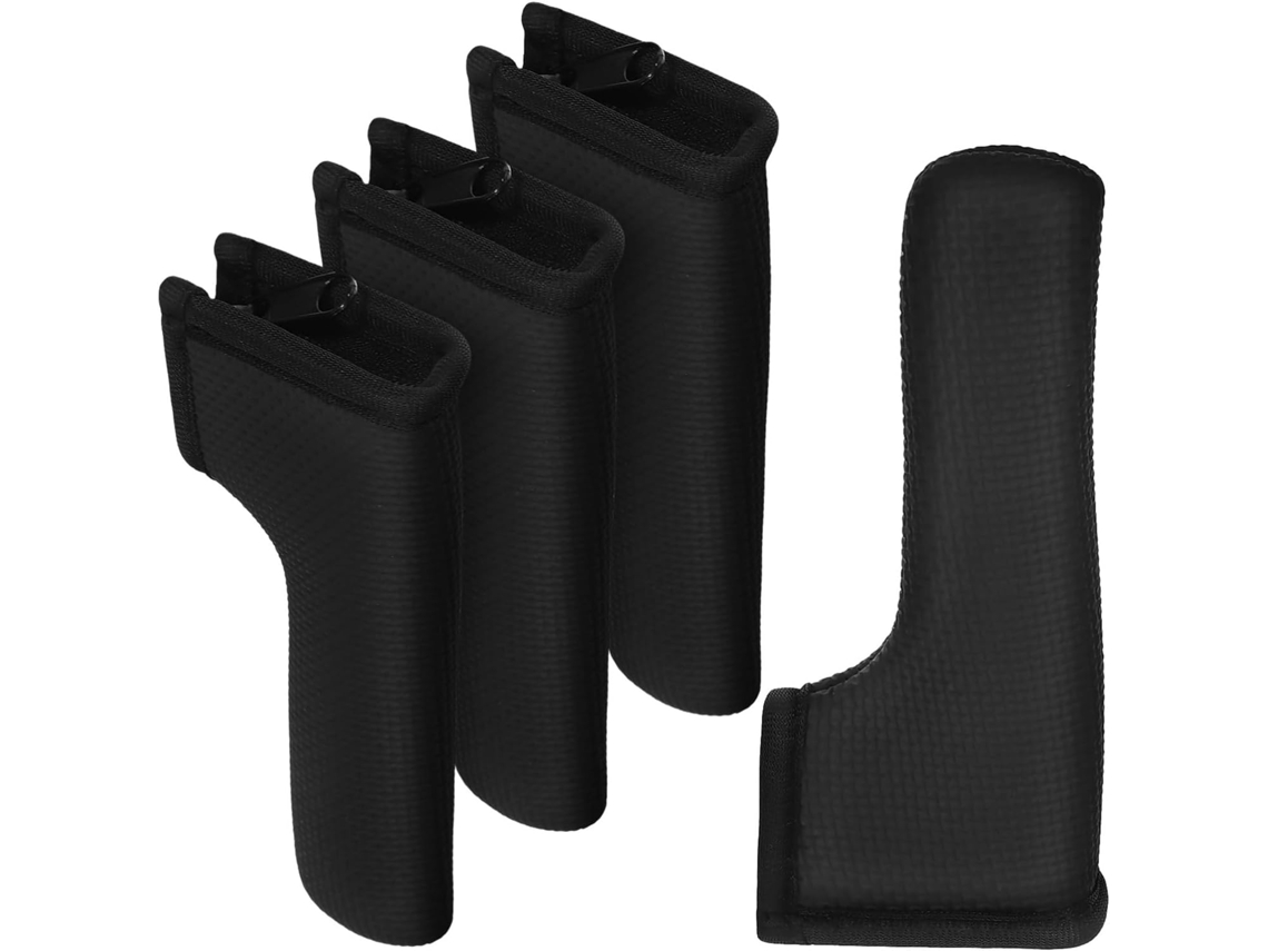 Protetores De Maçaneta Neoprene, 4 Peças, Pretos, Para Uso Doméstico