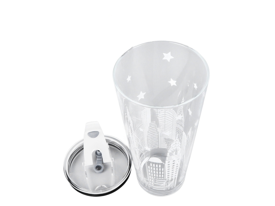 Caneca de Vidro S/MARCA de borosilicato com tampa 1l grande capacidade resistente ao calor para casa escritório