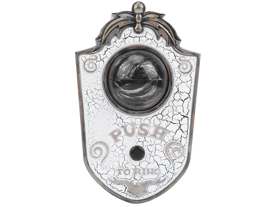 Decoración De Timbre De Ojo Único Para Halloween Colgante De Puerta Con Sonido Tímpano Blanco