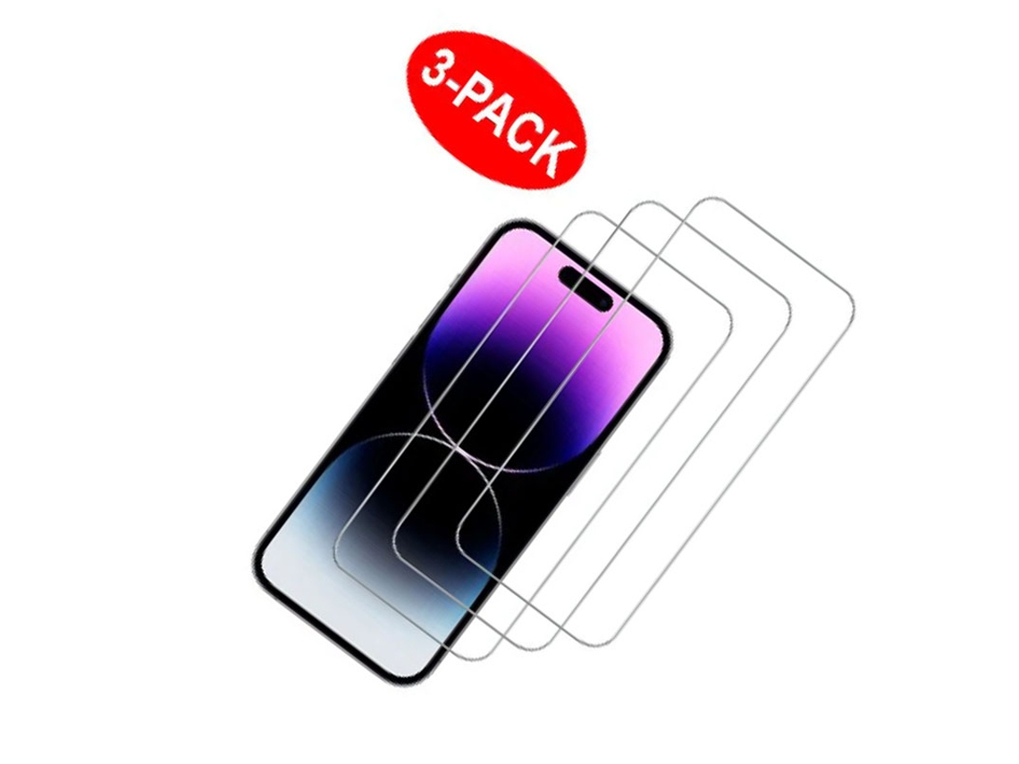 Protetor De Tela Para Iphone 15 Pro Em Vidro Temperado, Pacote Com 3