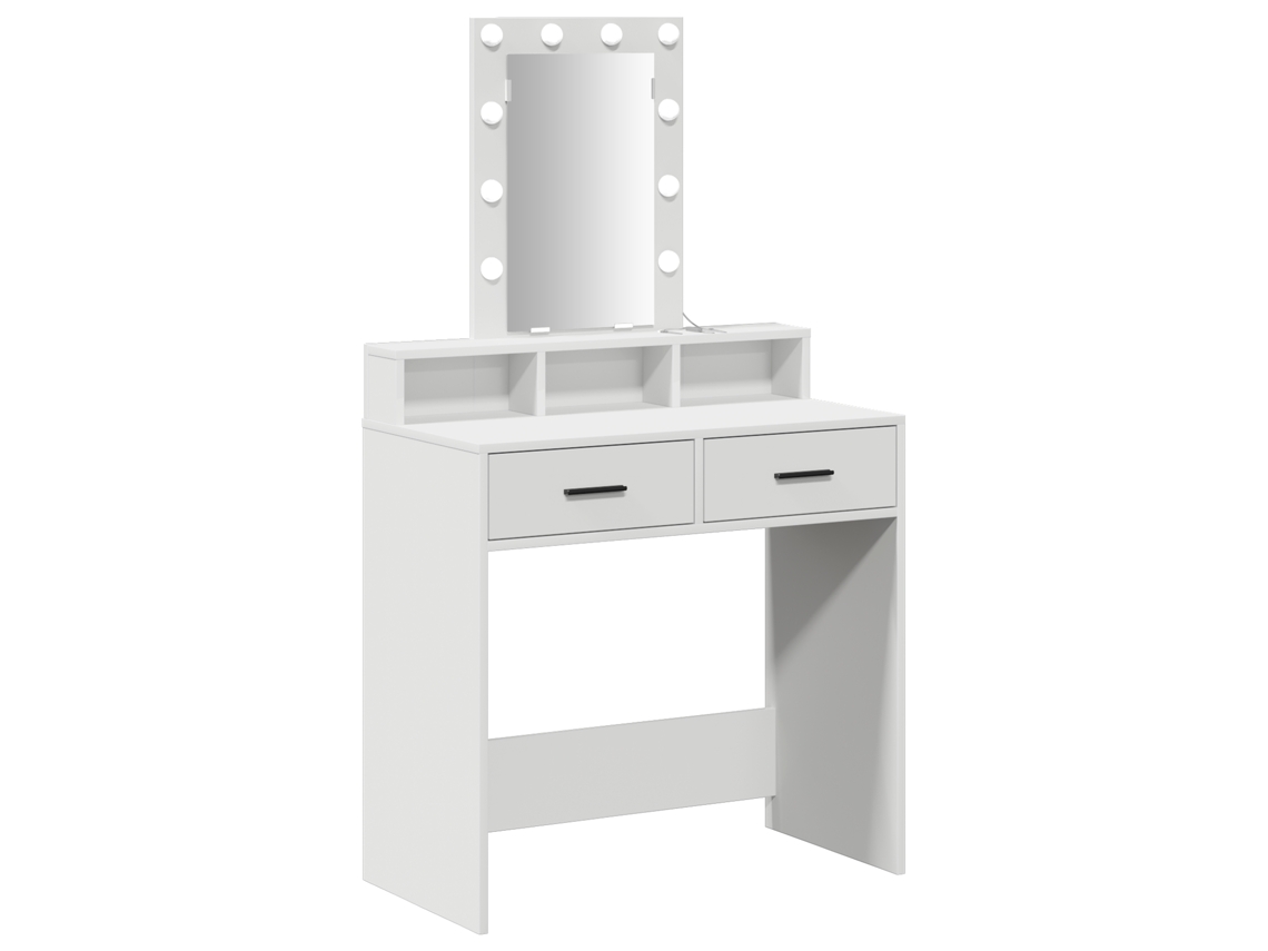 Tabela De Toucador De Maquilhagem Moderna Branca Vidaxl White Engineered Wood (79x41x140 Cm)