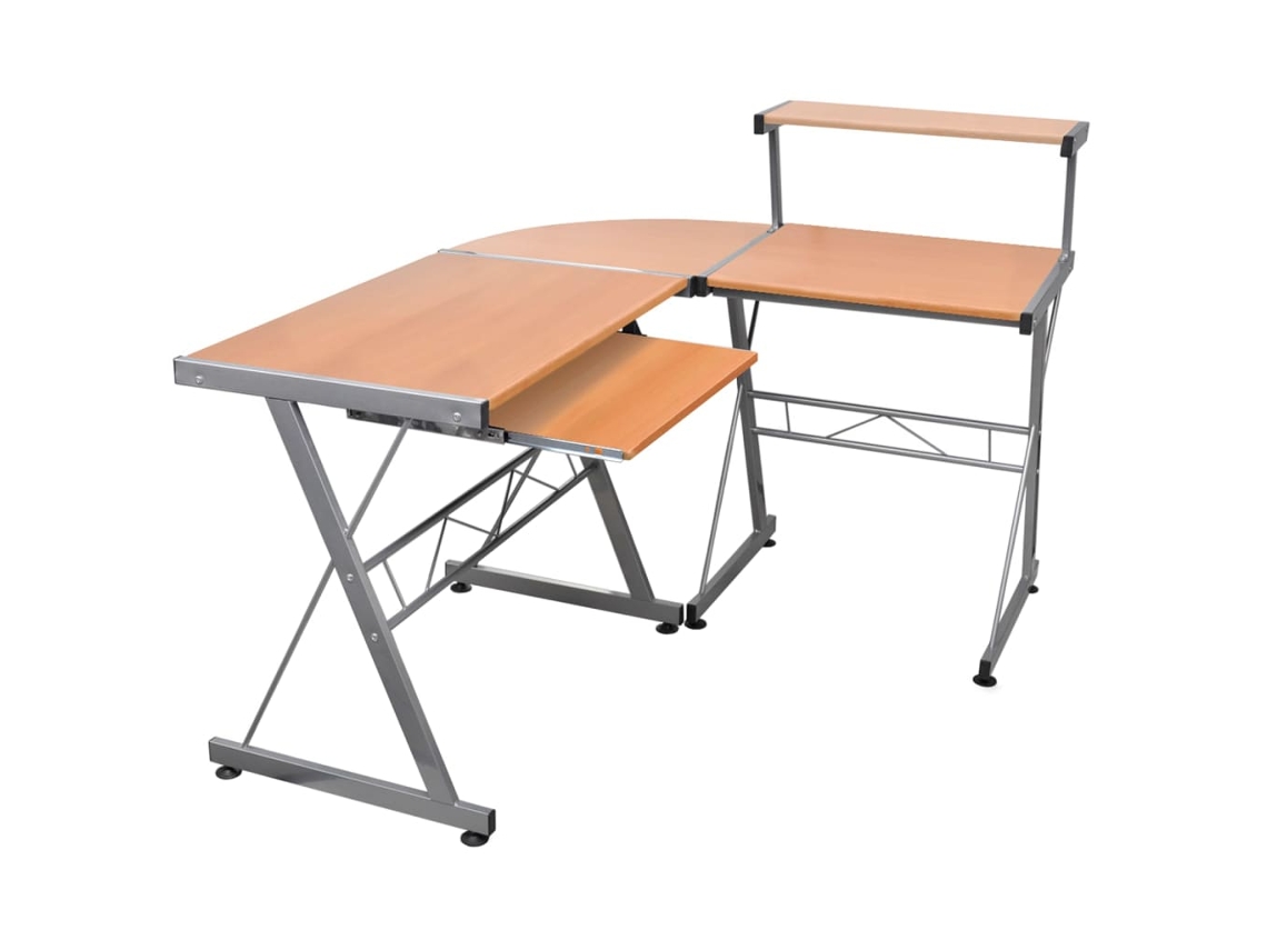 Computer Desk, Computer Desks Vidaxl Marrom Madeira Processada (132 X 112 X 99 Cm)